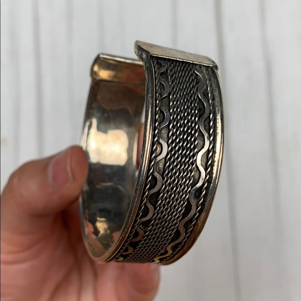 Vintage Silver Adjustable Cuff - image 5